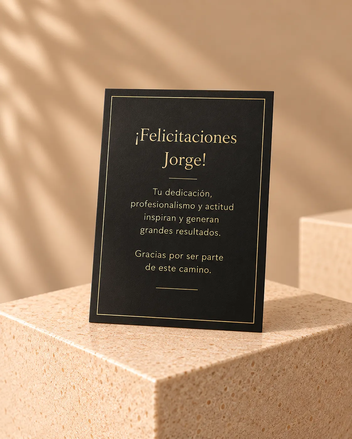 Tarjeta de felicitación corporativa para Kit Felicitación BOXIA