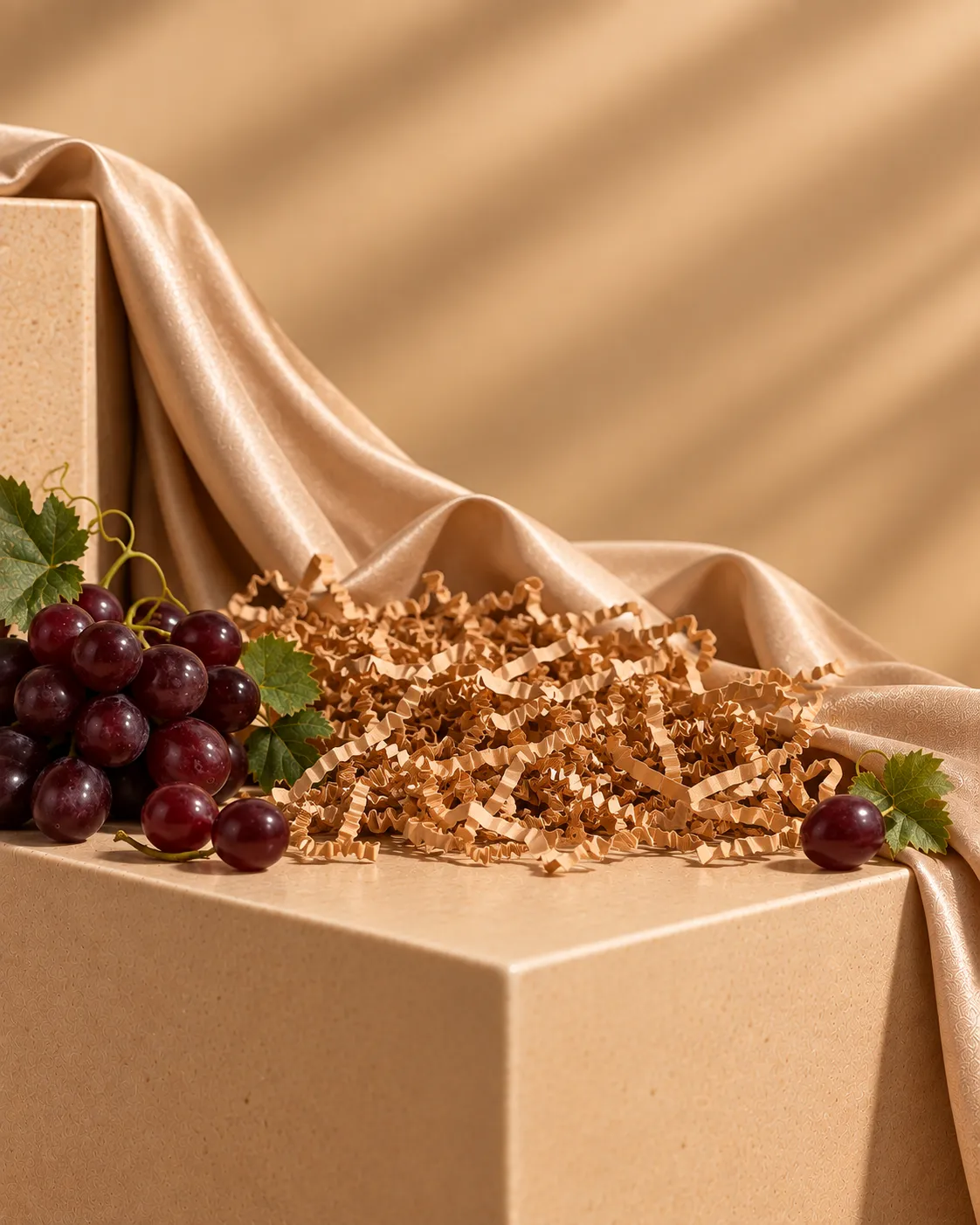 Tela fina, viruta y uvas artificiales La Italiana