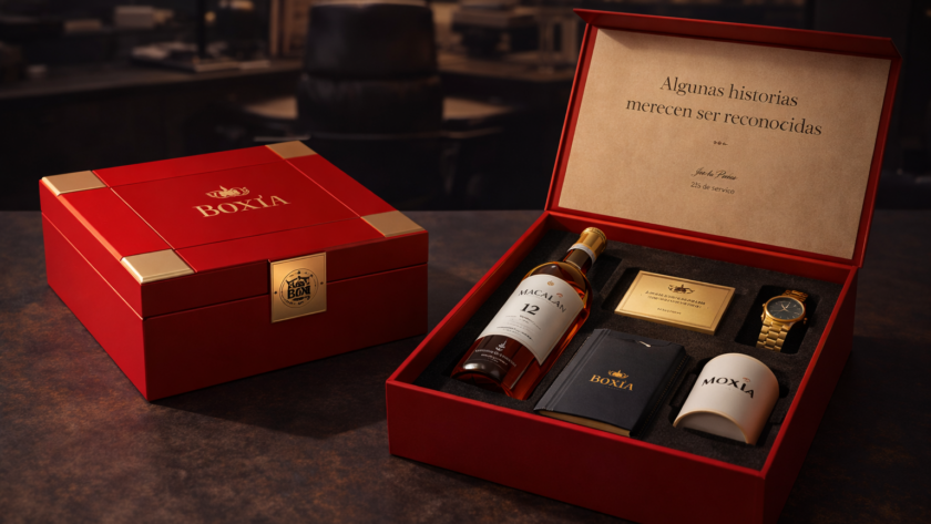 cajas corporativas premium en Perú regalos empresariales de lujo personalizados Boxia