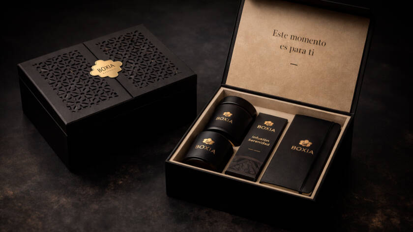 Caja corporativa premium BOXIA para experiencias empresariales y regalos ejecutivos