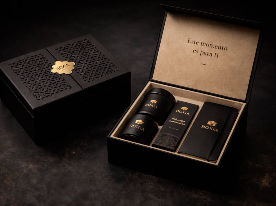Caja corporativa premium BOXIA para experiencias empresariales y regalos ejecutivos